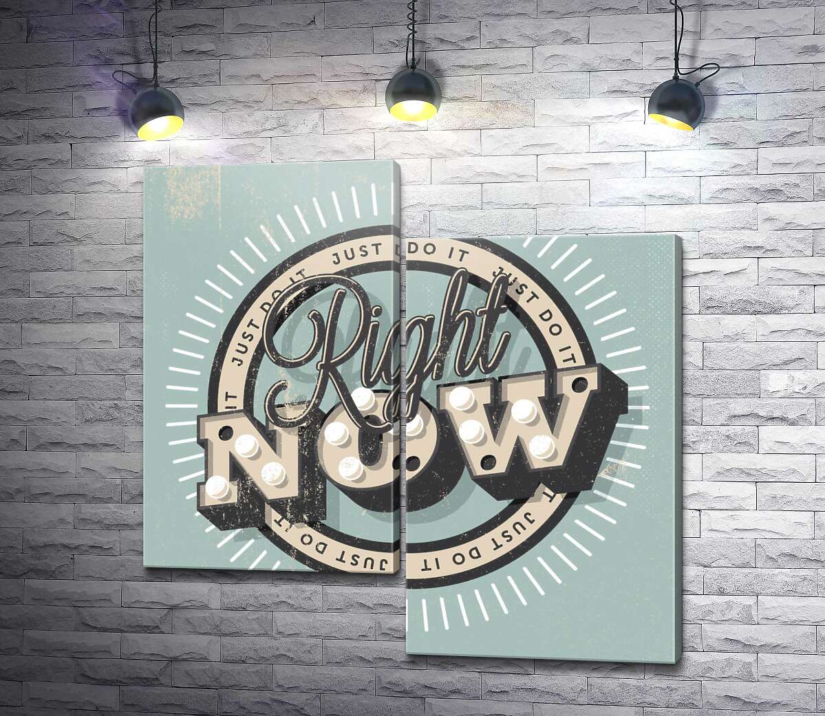модульная картина Мотивационный плакат: Just do it right now (Модуль №9)