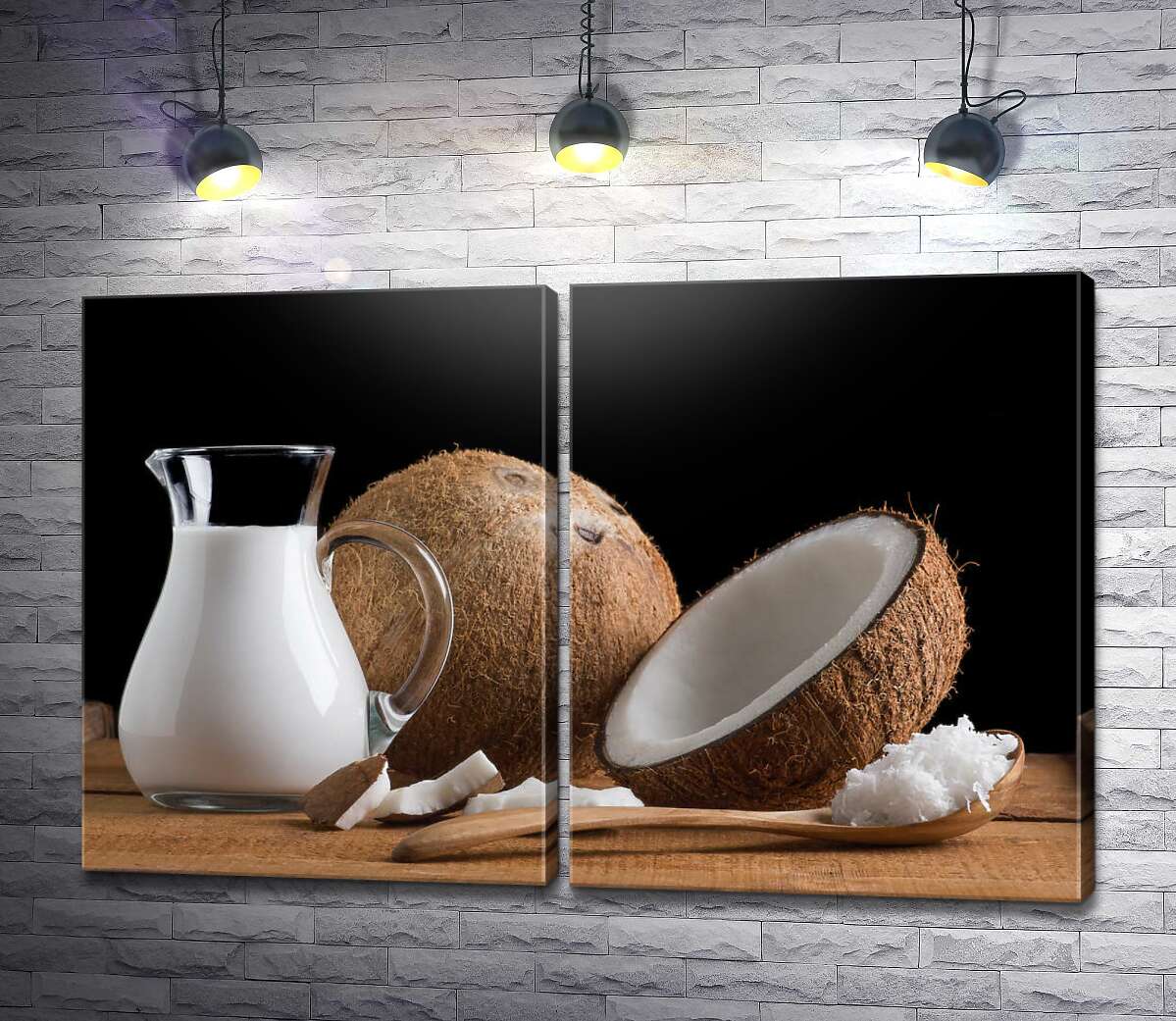 модульная картина Кокосы и кокосовое молоко