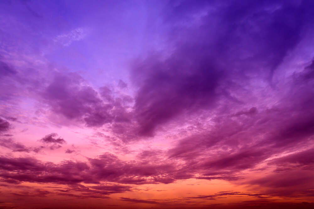 картина-постер Червоно-фіолетовий захід сонця