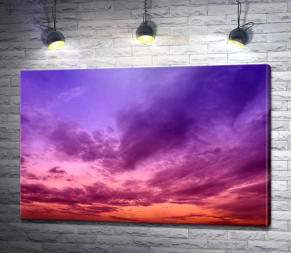 картина Червоно-фіолетовий захід сонця