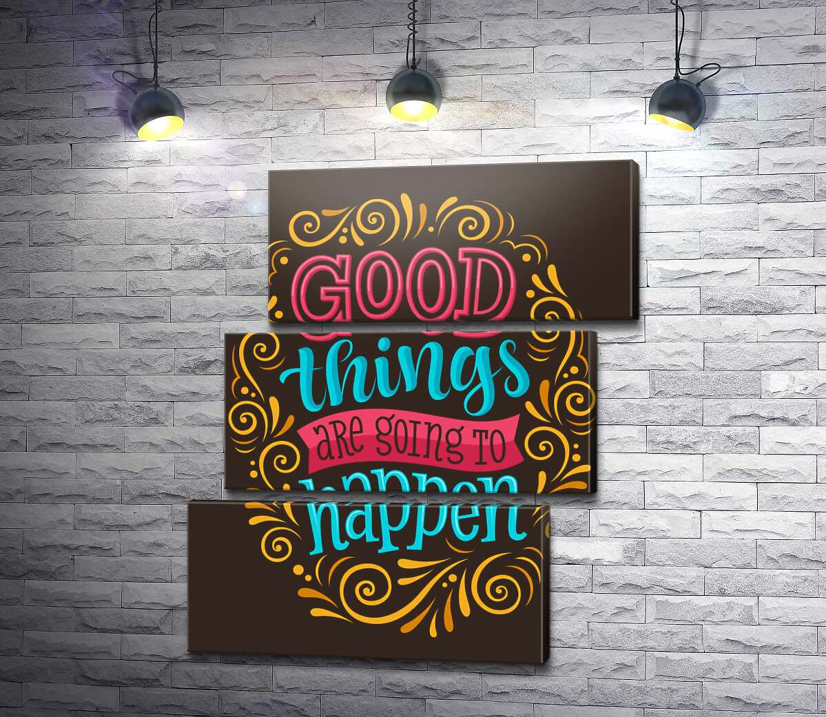 модульная картина Мотивационный плакат: Good things are going to happen (Модуль №17)