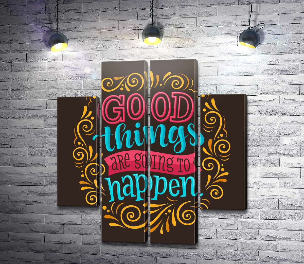 модульная картина Мотивационный плакат: Good things are going to happen (Модуль №20)