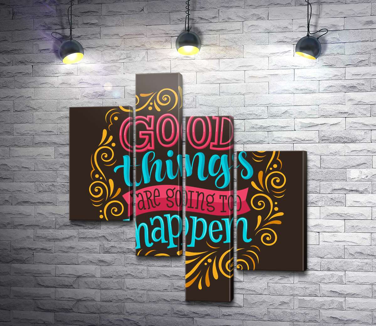 модульная картина Мотивационный плакат: Good things are going to happen (Модуль №21)