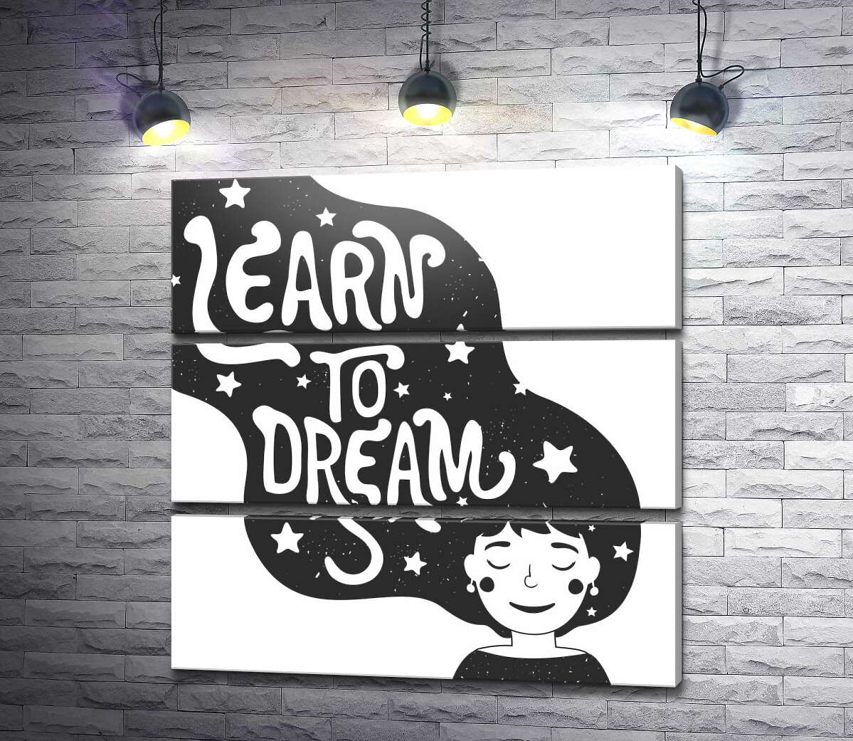 модульна картина Мотиваційний плакат: Learn to dream (Модуль №15)