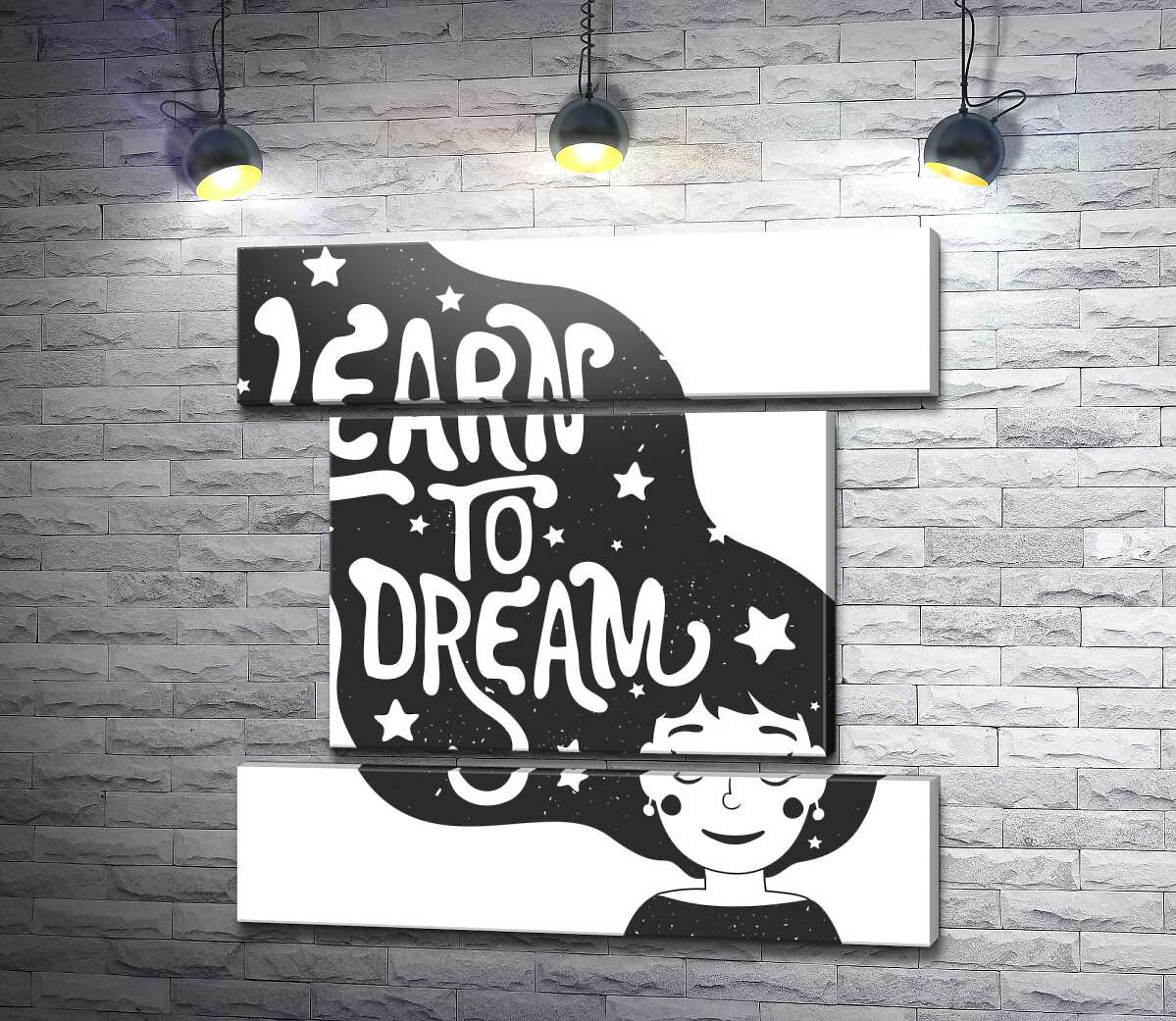 модульна картина Мотиваційний плакат: Learn to dream (Модуль №18)