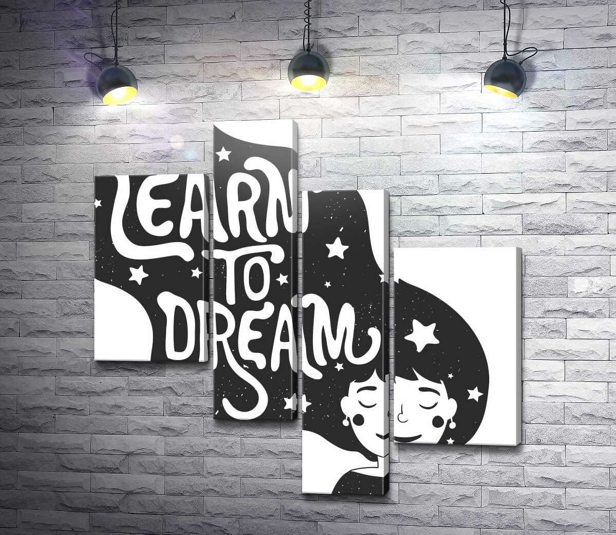 модульная картина Мотивационный плакат: Learn to dream (Модуль №21)