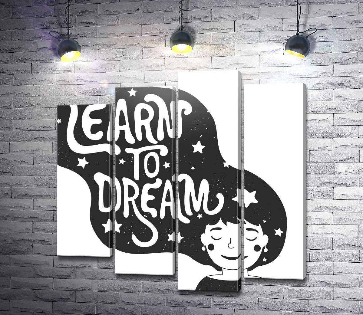 модульна картина Мотиваційний плакат: Learn to dream (Модуль №3)