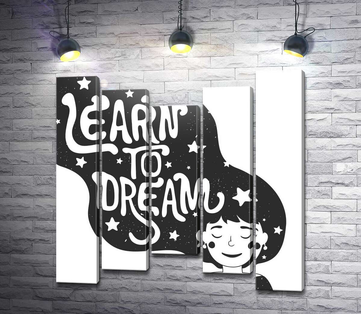 модульная картина Мотивационный плакат: Learn to dream (Модуль №27)