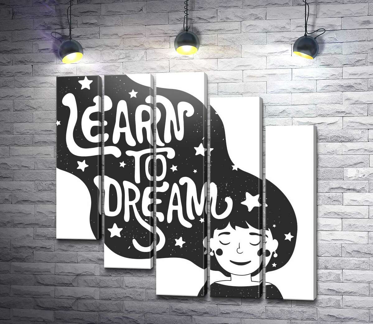модульная картина Мотивационный плакат: Learn to dream (Модуль №28)
