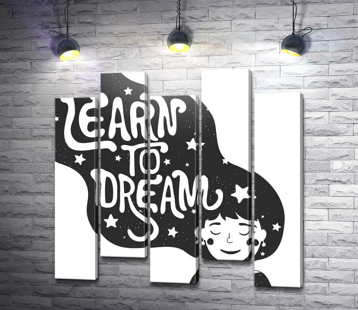 модульная картина Мотивационный плакат: Learn to dream (Модуль №30)
