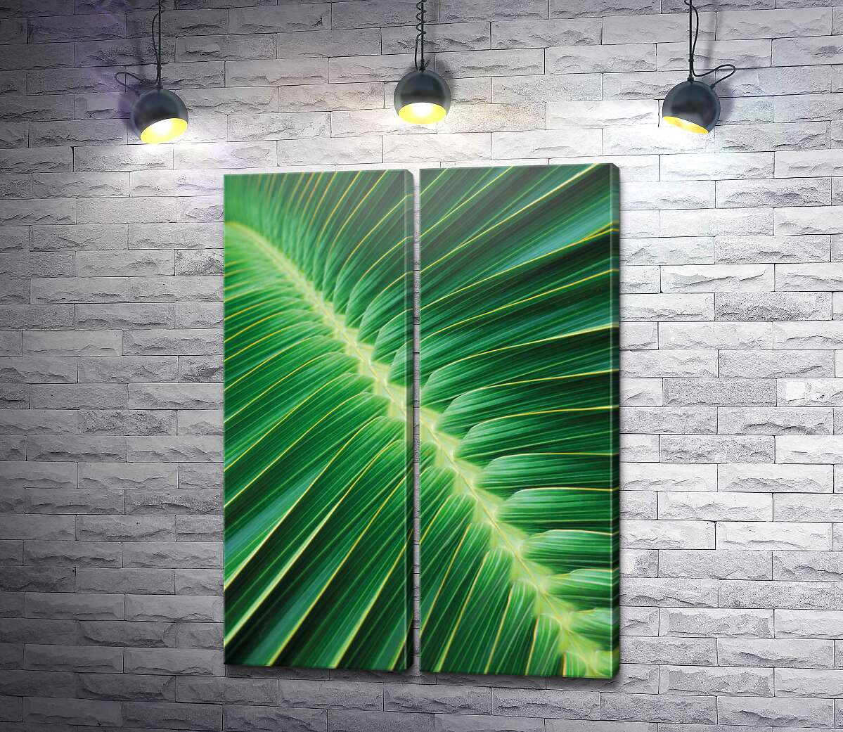 модульная картина Пальмовый лист крупным планом