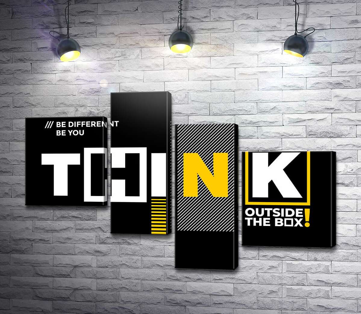модульная картина Мотивационный плакат: Think (Модуль №21)