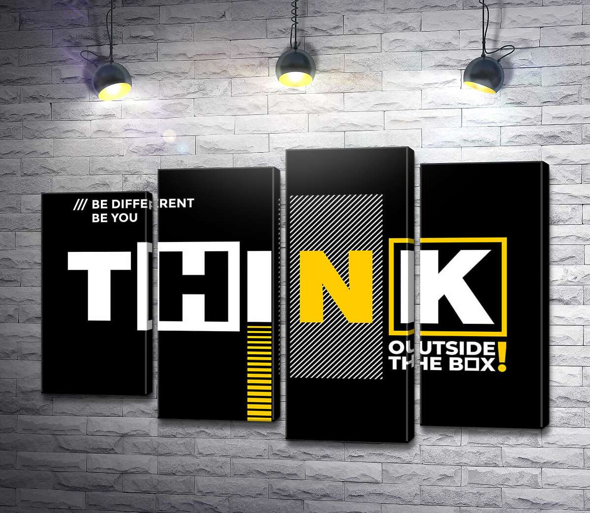 модульная картина Мотивационный плакат: Think (Модуль №3)