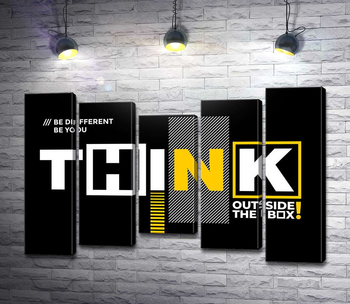 модульная картина Мотивационный плакат: Think (Модуль №27)