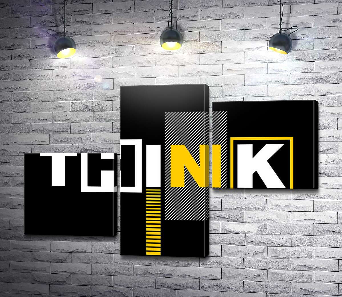 модульная картина Мотивационный плакат: Think (Модуль №12)