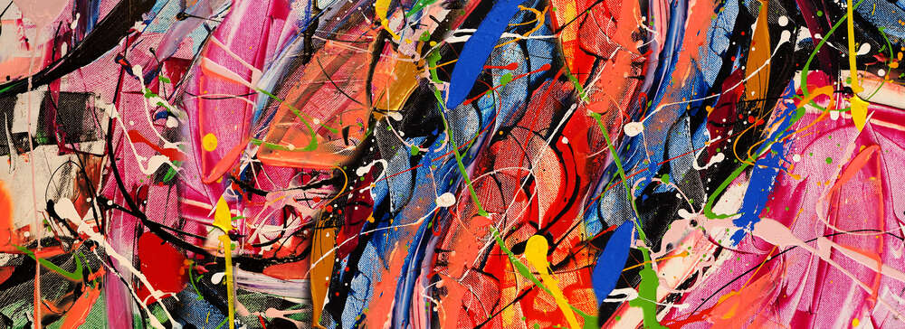 картина-постер Різнокольорові абстрактні мазки та плями