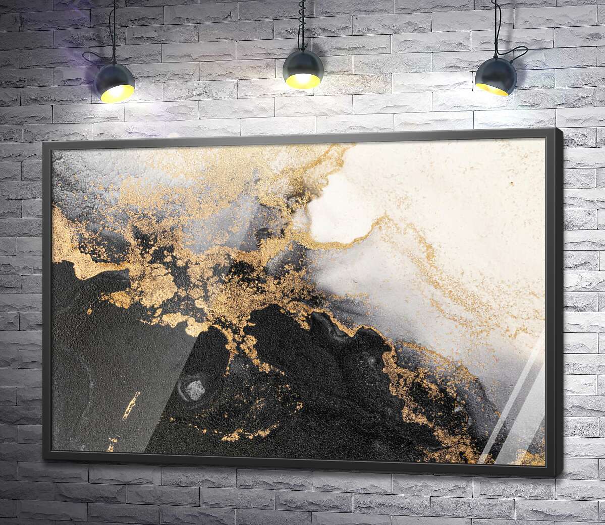 постер Мраморно-золотистая абстракция