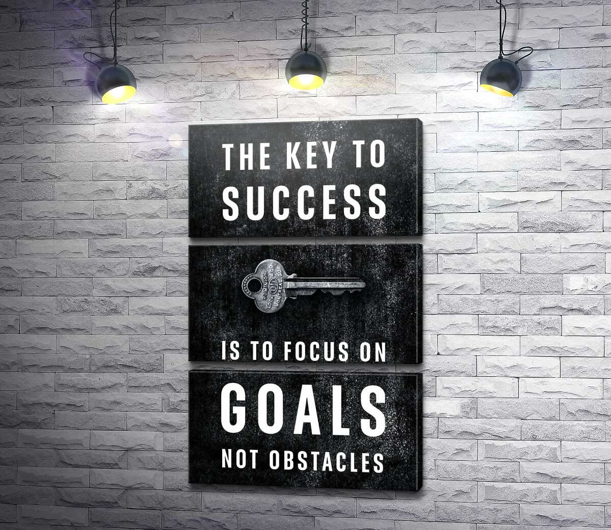 модульная картина Мотивационный плакат: The key to success (Модуль №15)