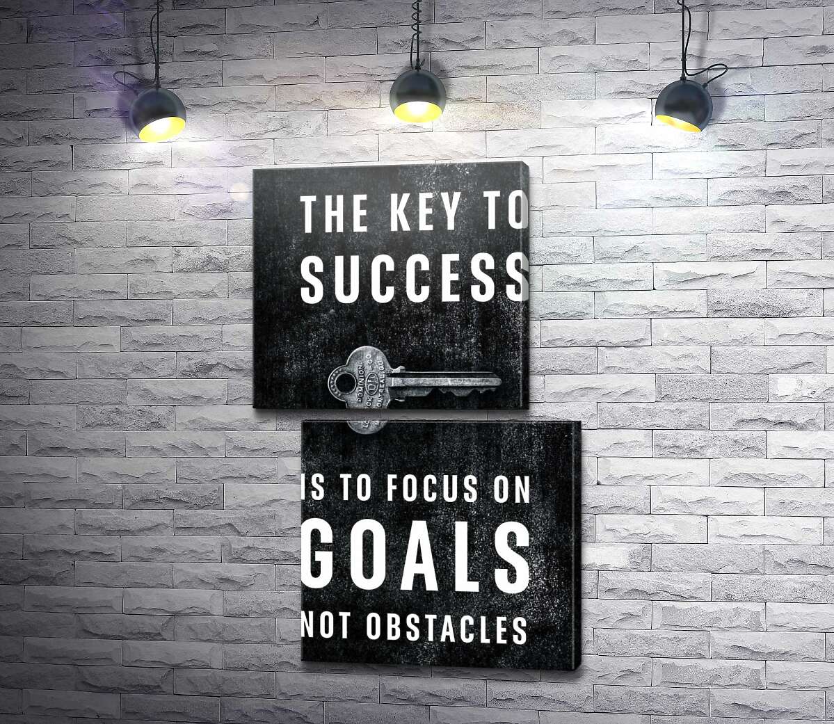модульная картина Мотивационный плакат: The key to success (Модуль №8)