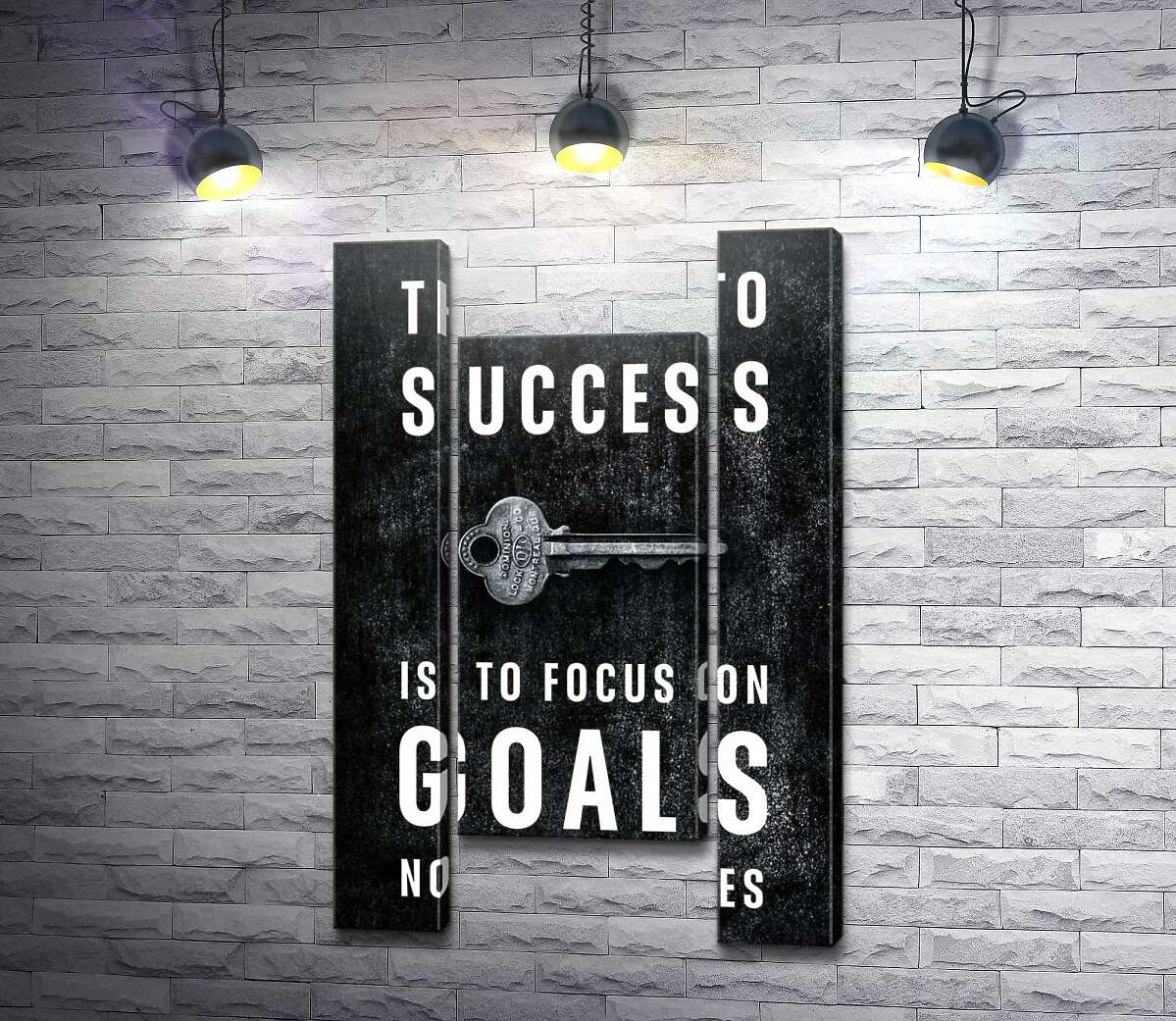 модульная картина Мотивационный плакат: The key to success (Модуль №11)