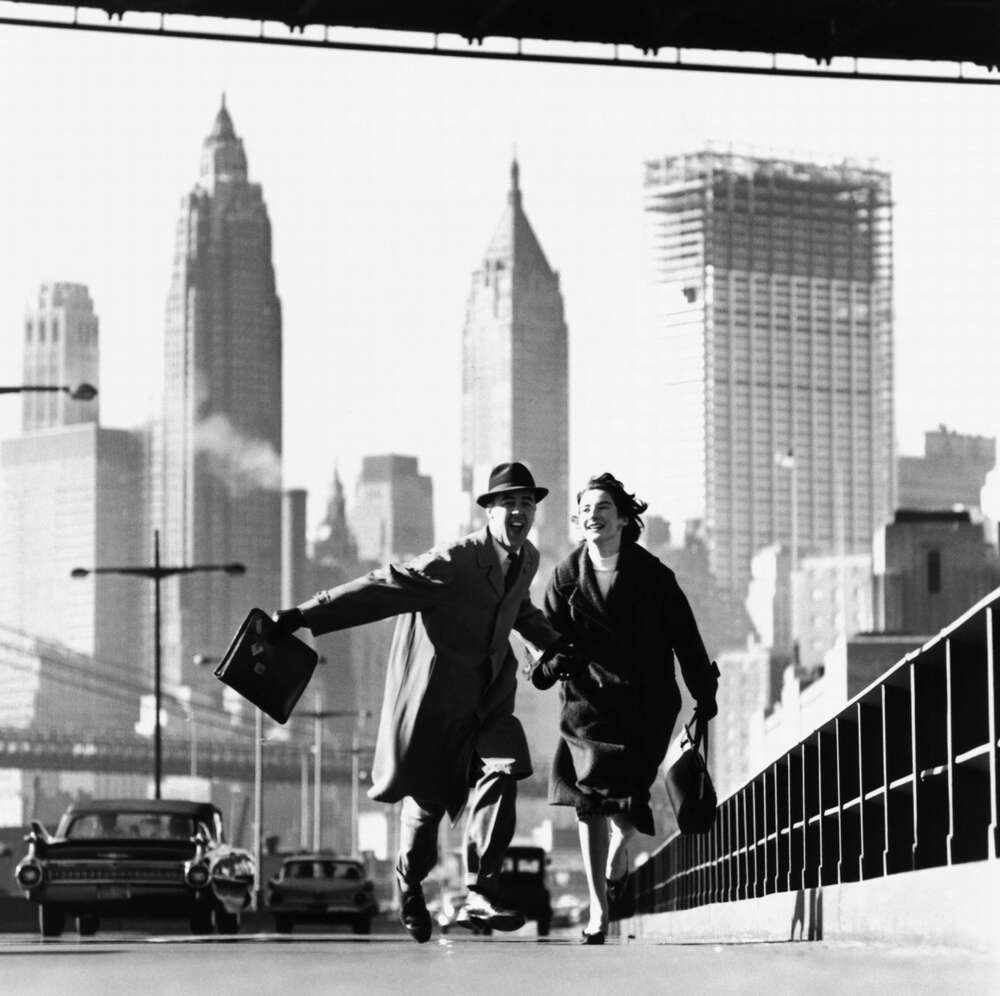 картина-постер Веселая прогулка по мосту Нью Йорка