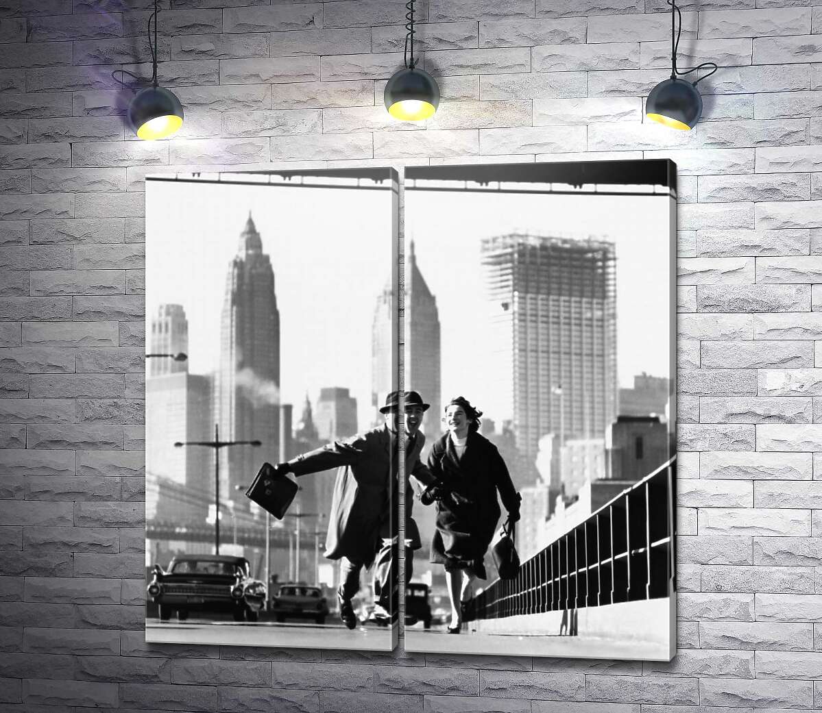 модульная картина Веселая прогулка по мосту Нью Йорка