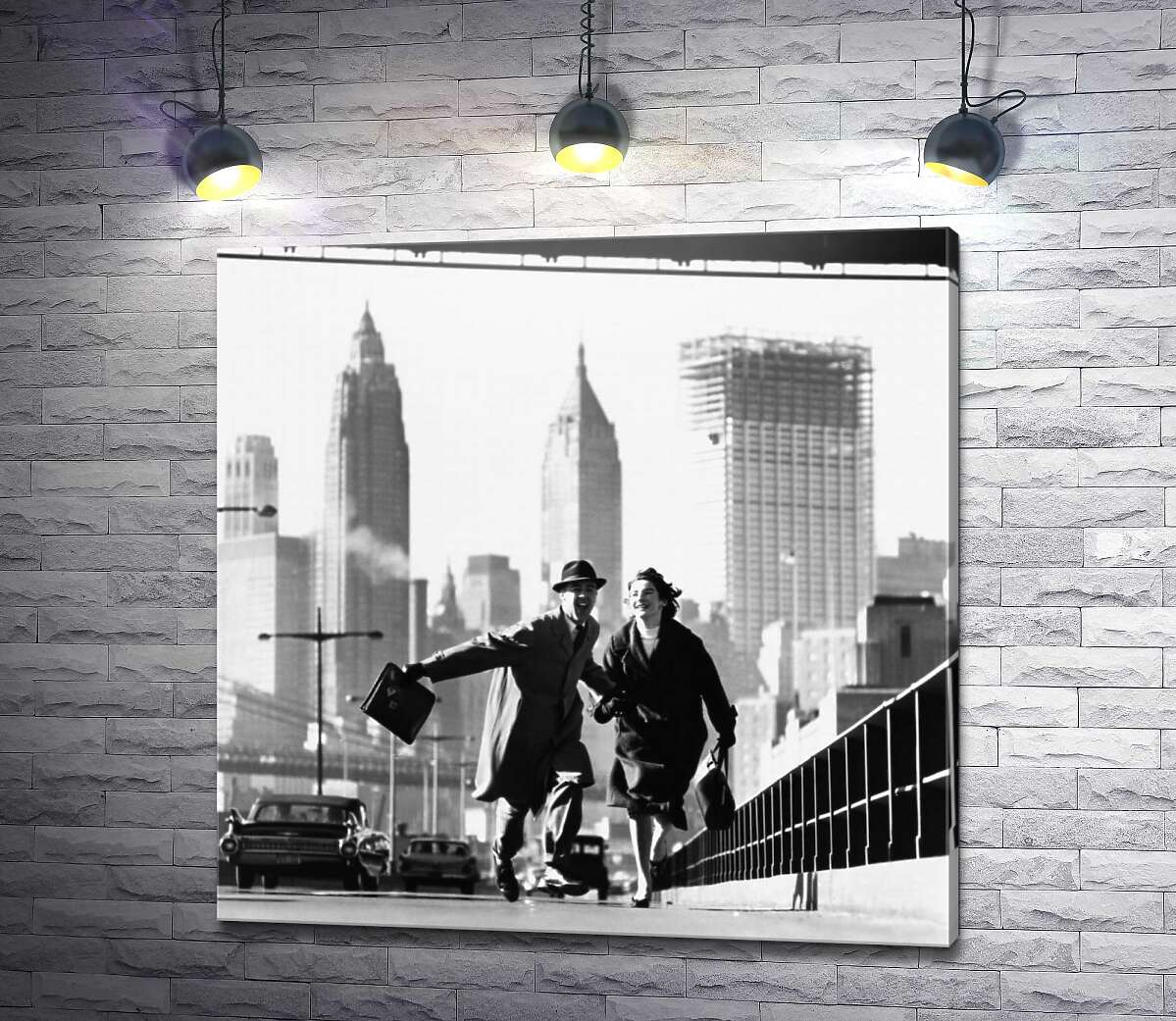 картина Веселая прогулка по мосту Нью Йорка