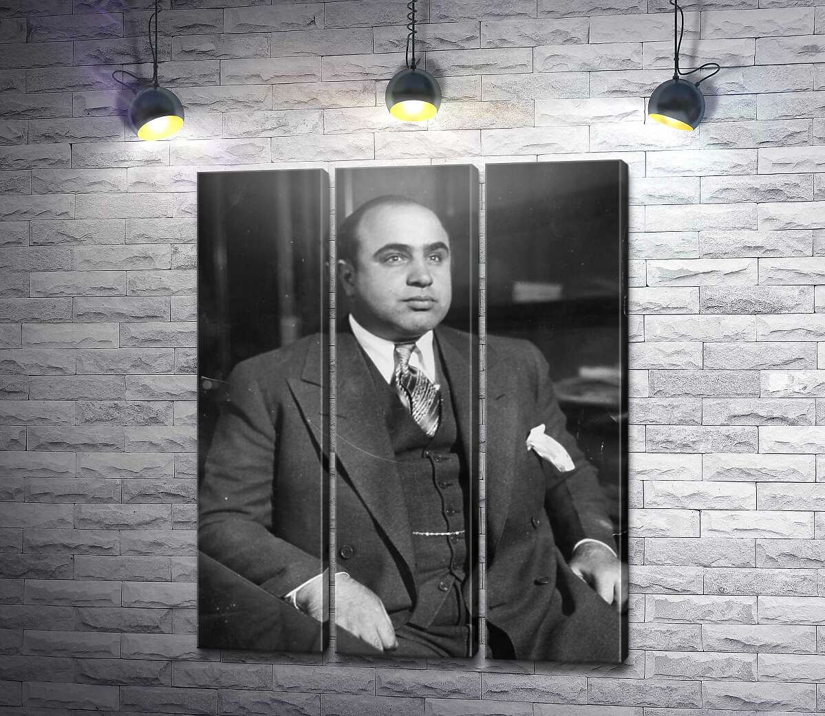 модульная картина Аль Капоне в кресле