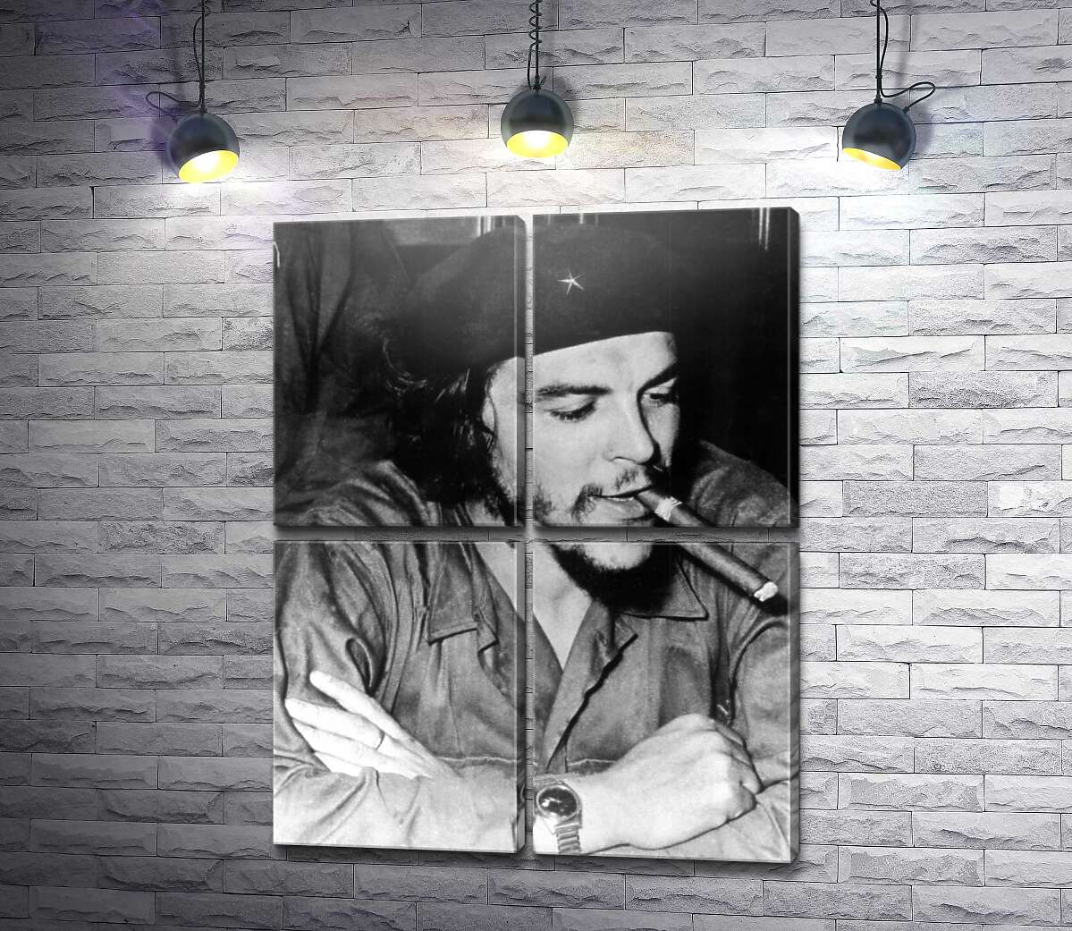 модульная картина Че Гевара с сигарой (Модуль №25)