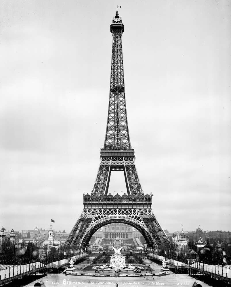 картина-постер Эйфелева башня на ретро фото