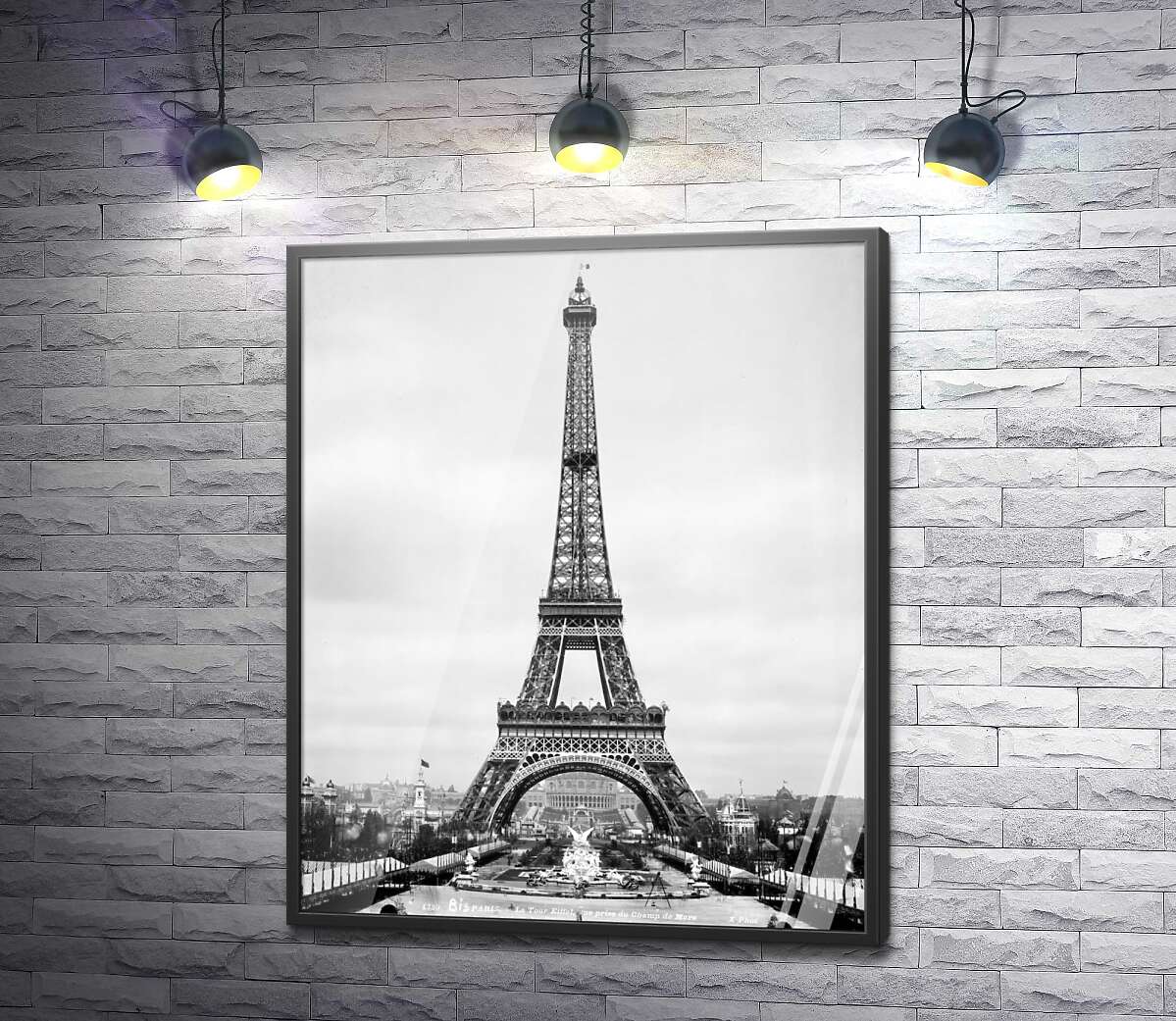 постер Эйфелева башня на ретро фото