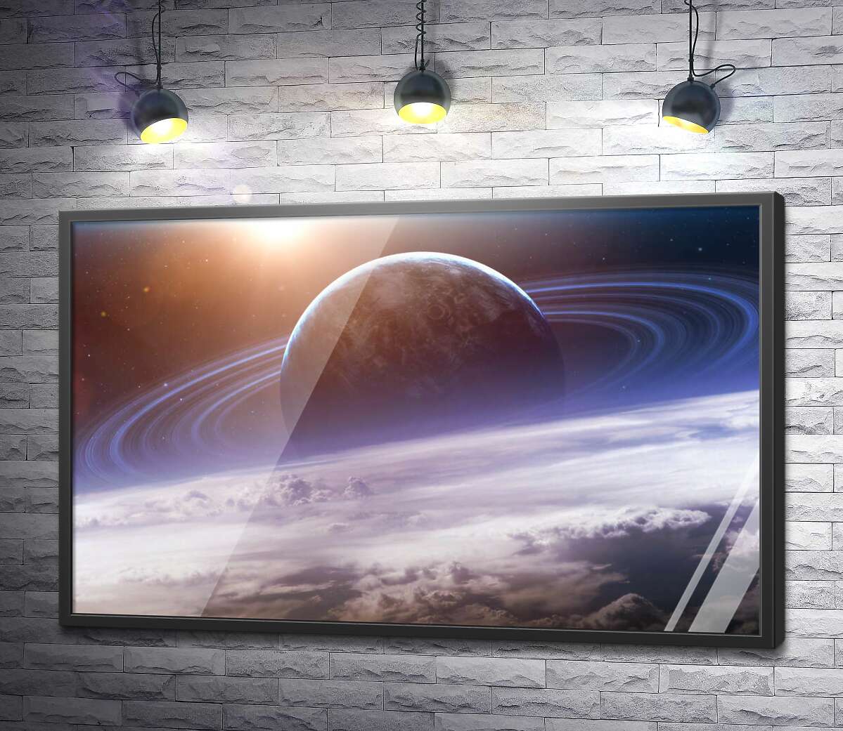 постер Сатурн в космических просторах