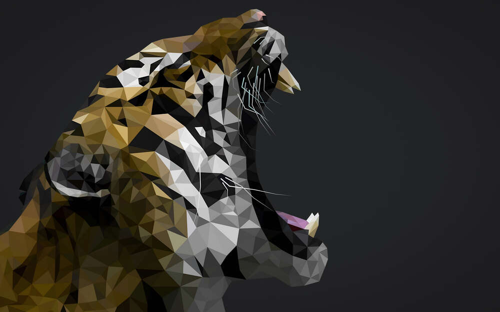 картина-постер Полигональный тигр