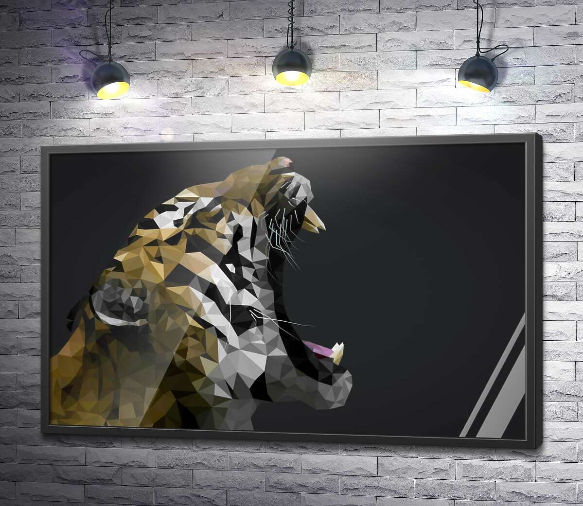 постер Полігональний тигр