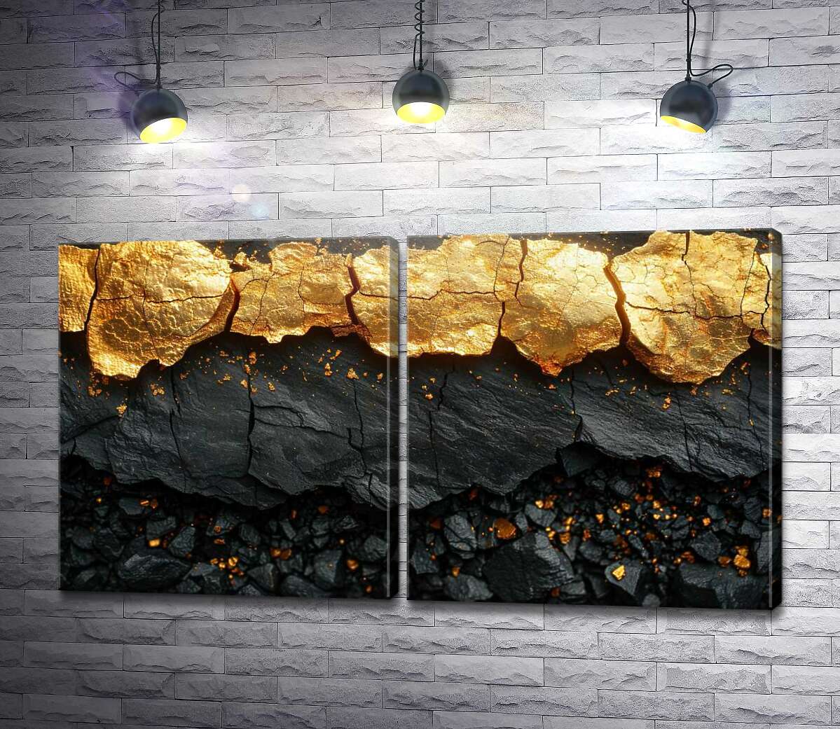 модульна картина Золото та вугілля