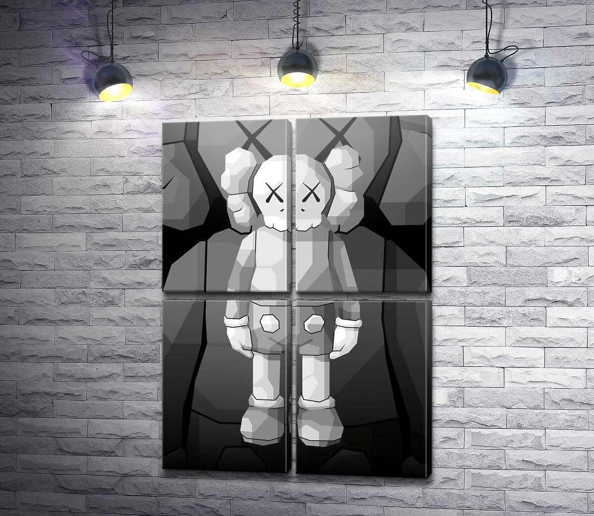 модульна картина Арт фігурка Kaws Companion (Модуль №25)