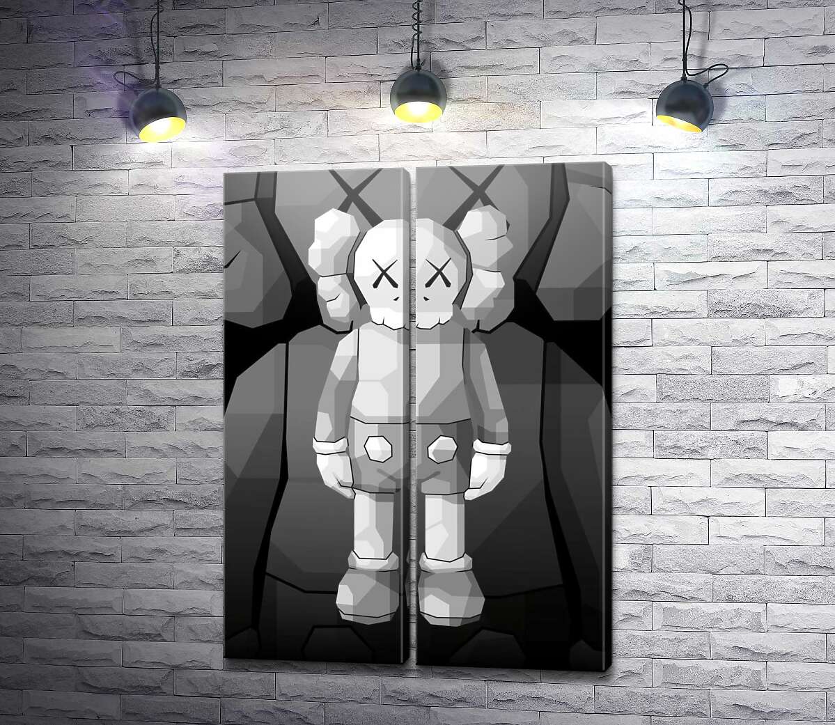 модульна картина Арт фігурка Kaws Companion (Модуль №6)