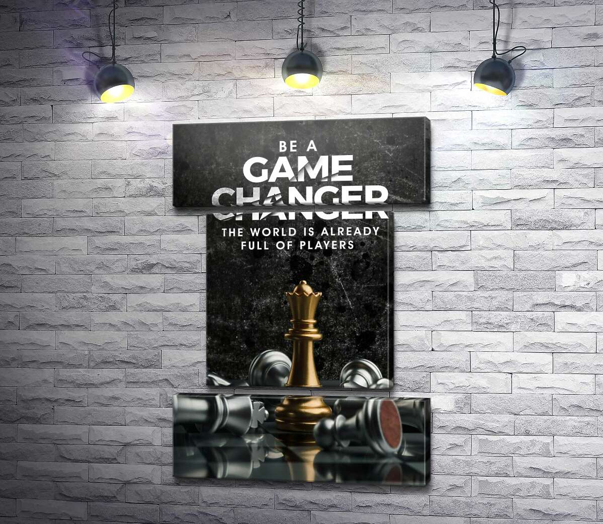 модульная картина Мотивационный плакат с шахматами "Game Changer" (Модуль №18)