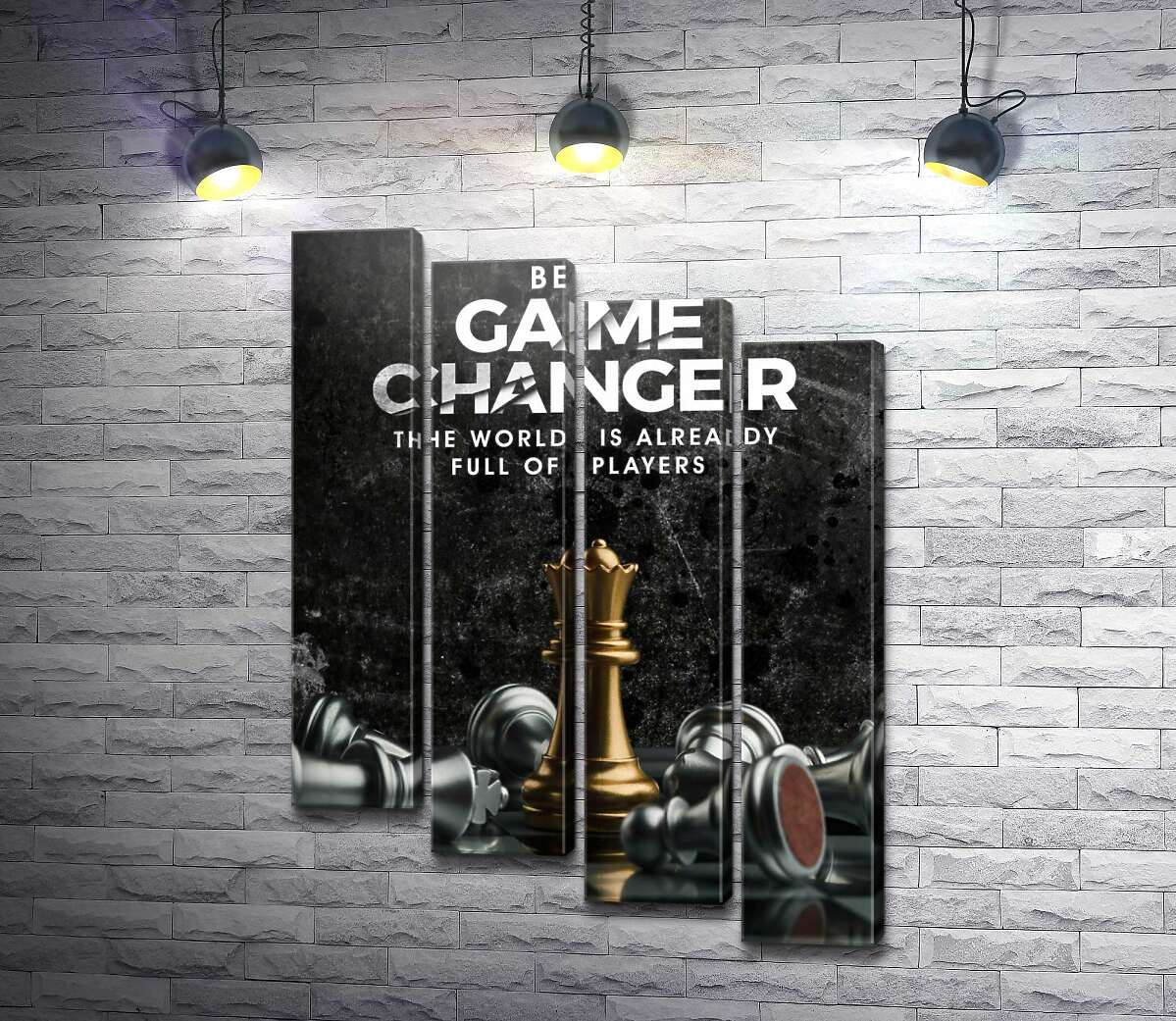 модульная картина Мотивационный плакат с шахматами "Game Changer" (Модуль №19)