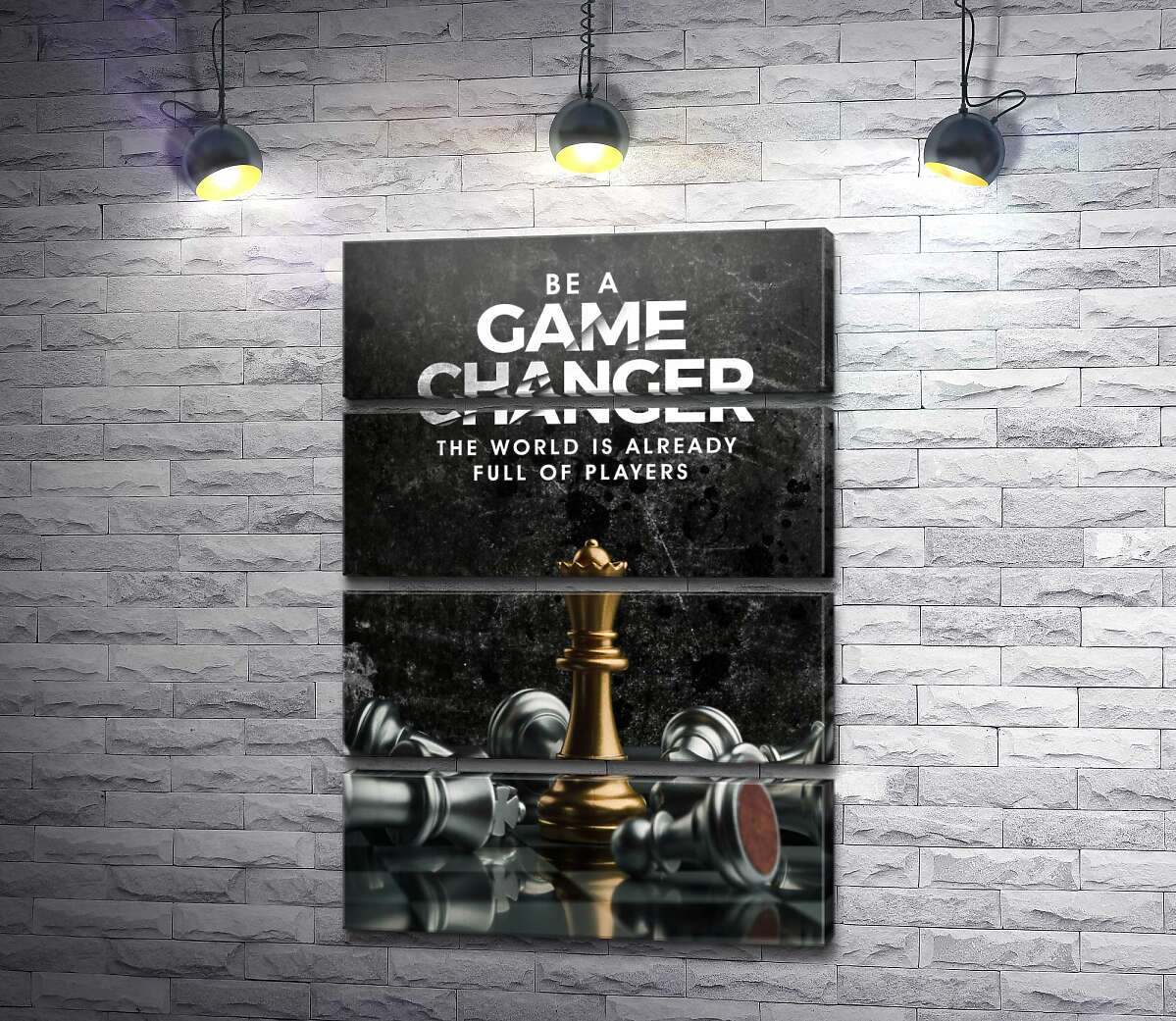 модульная картина Мотивационный плакат с шахматами "Game Changer" (Модуль №22)