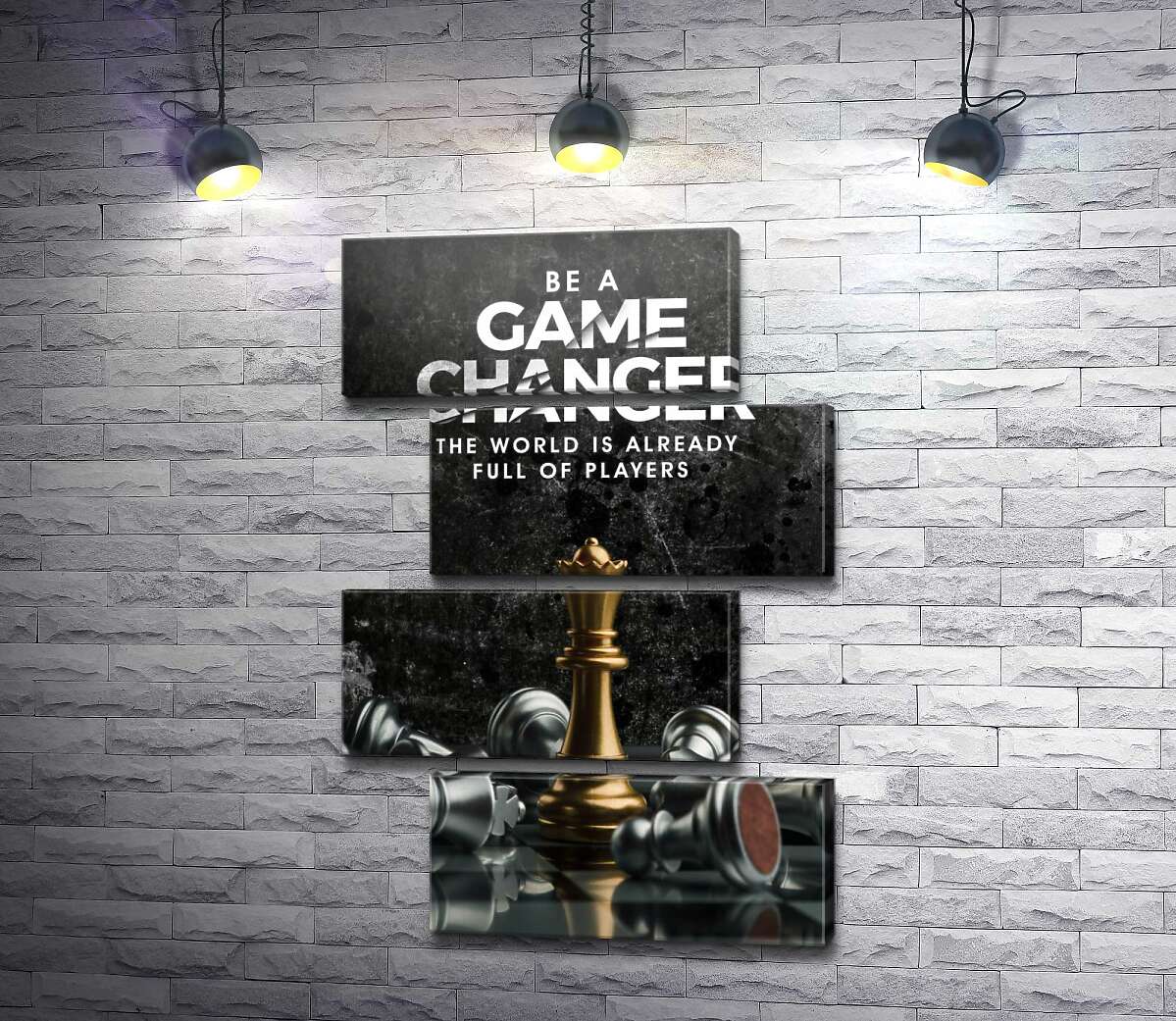 модульна картина Мотиваційний плакат із шахами "Game Changer" (Модуль №23)