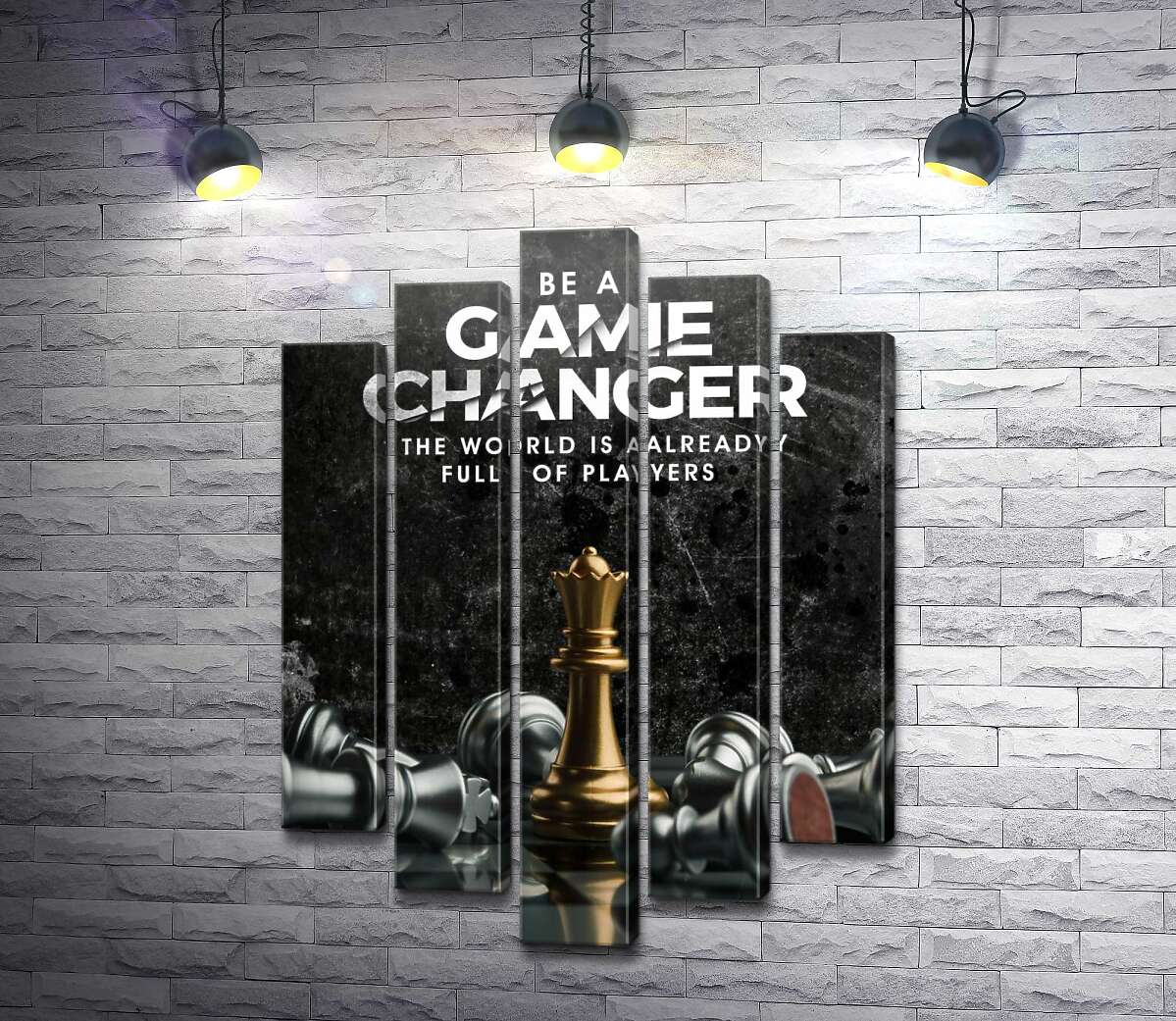 модульна картина Мотиваційний плакат із шахами "Game Changer" (Модуль №4)