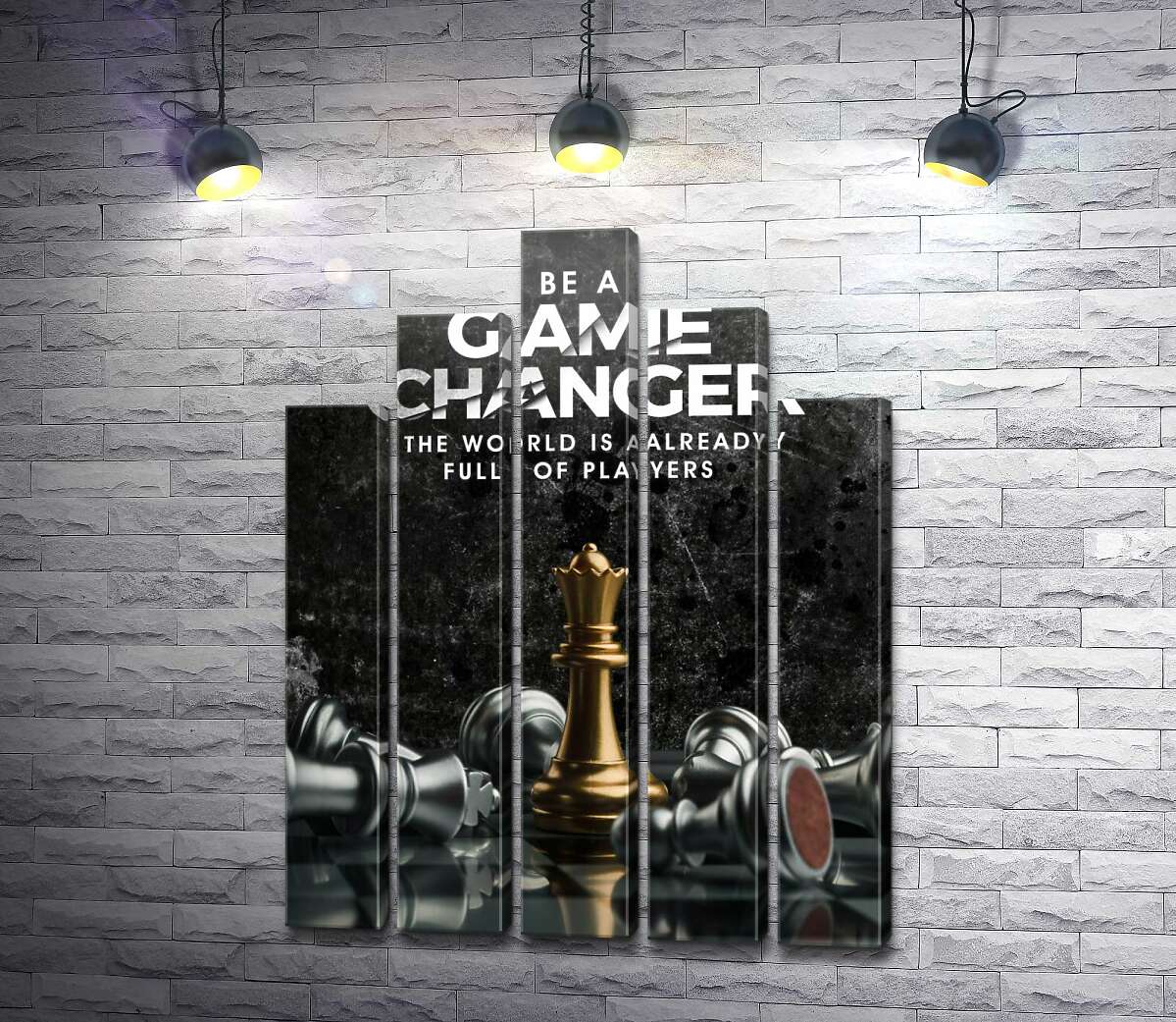 модульна картина Мотиваційний плакат із шахами "Game Changer" (Модуль №29)