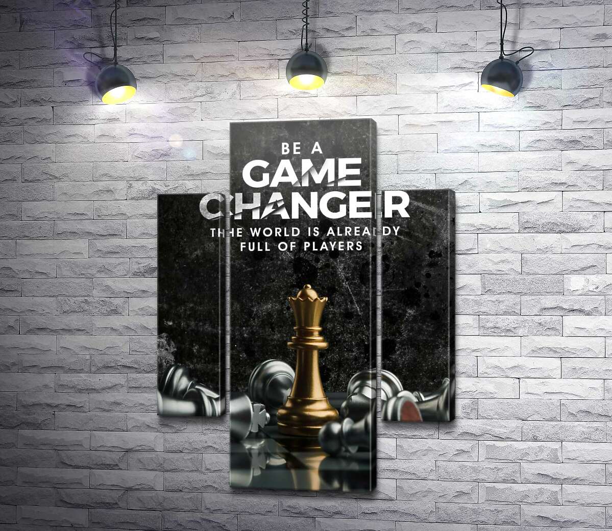 модульна картина Мотиваційний плакат із шахами "Game Changer" (Модуль №5)