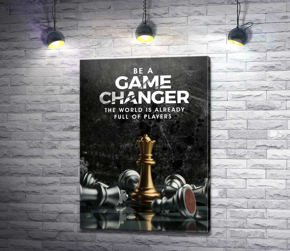 картина Мотивационный плакат с шахматами "Game Changer"