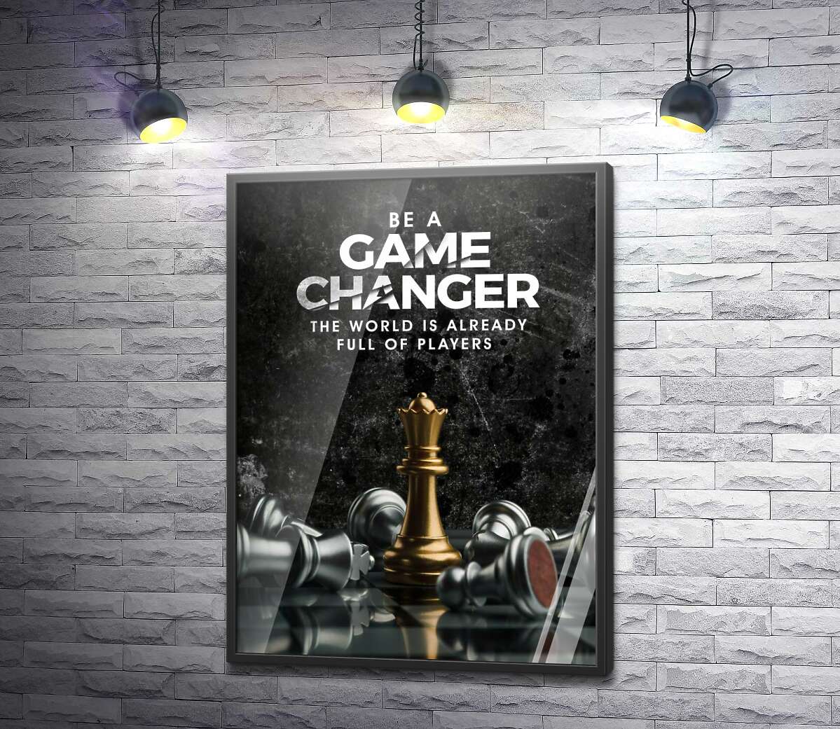 постер Мотивационный плакат с шахматами "Game Changer"