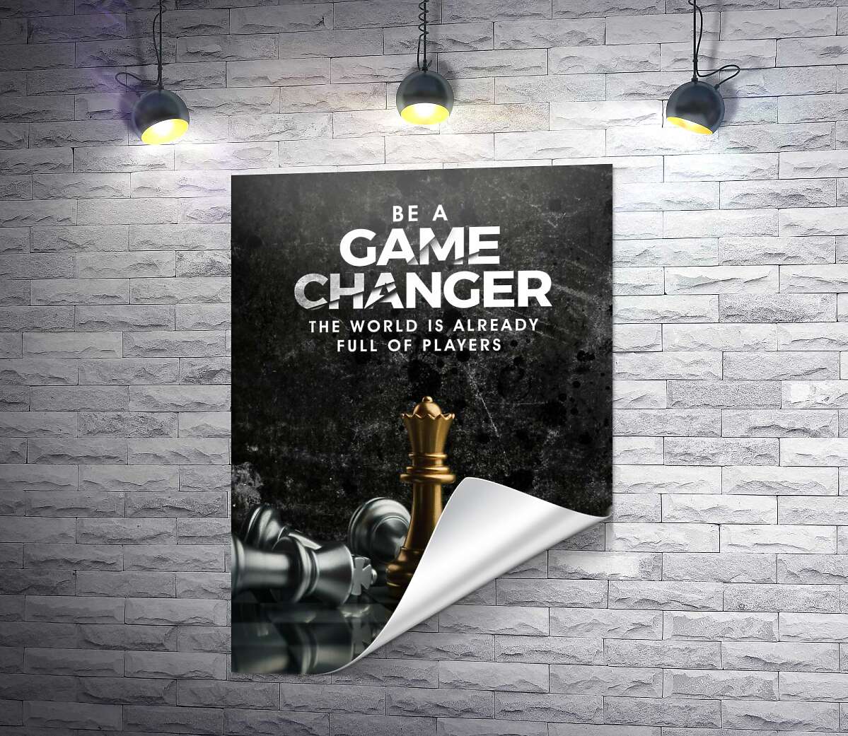 печать Мотивационный плакат с шахматами "Game Changer"