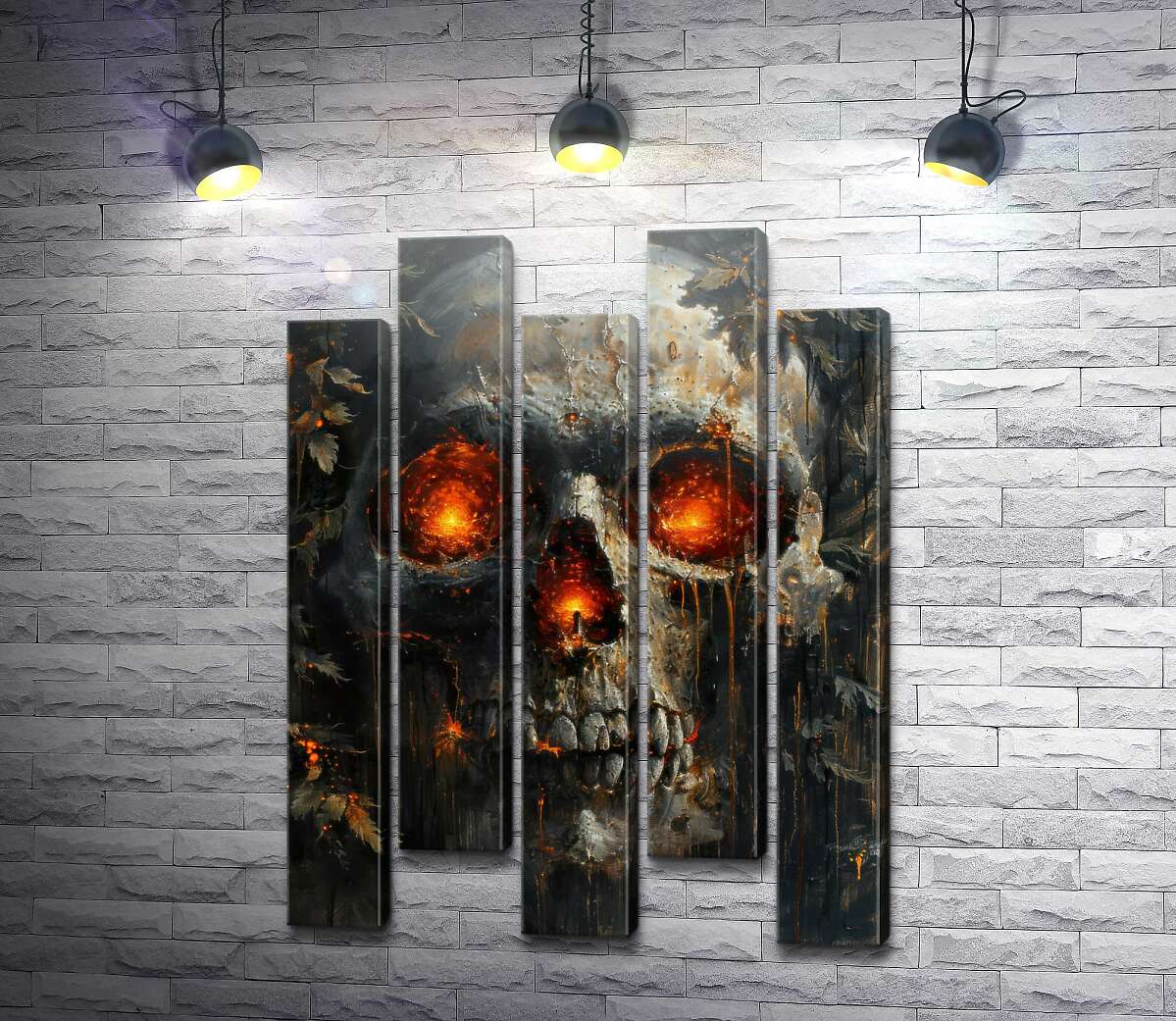 модульна картина Череп з вогняними очима (Модуль №30)