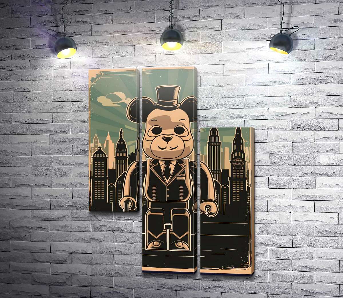 модульна картина Плакат "Bearbrick-джентльмен" (Модуль №13)