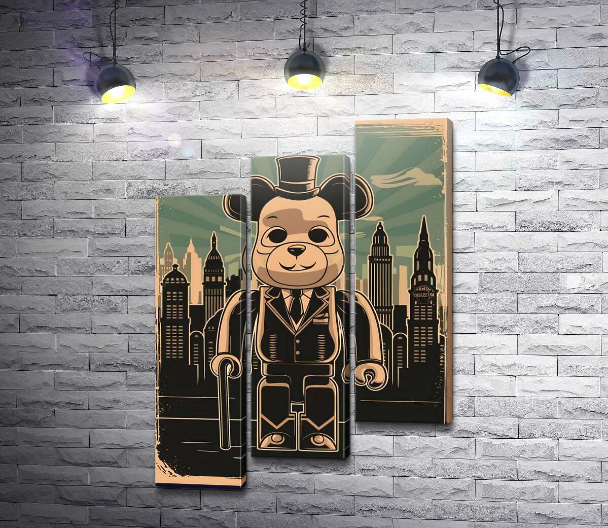 модульна картина Плакат "Bearbrick-джентльмен" (Модуль №14)